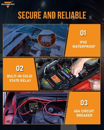 Panel de interruptor de 12 velocidades AUXBEAM RB120 RGB control de circuito para Can-Am Maverick X3 - Imagen 10 de 12
