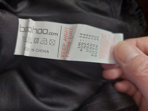 Abito pattinatore Boohoo Uk 14 nero pizzo schiena aperta cintura festa sera occasione - Foto 10 di 11