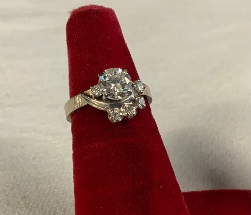 Anillo oro blanco 14k 1ct diamantes naturales (lou11)