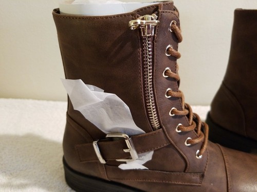 Call It Spring Gwaressa Grainy Brown Zipper Boots Size 6 - New In Box - Picture 4 of 6