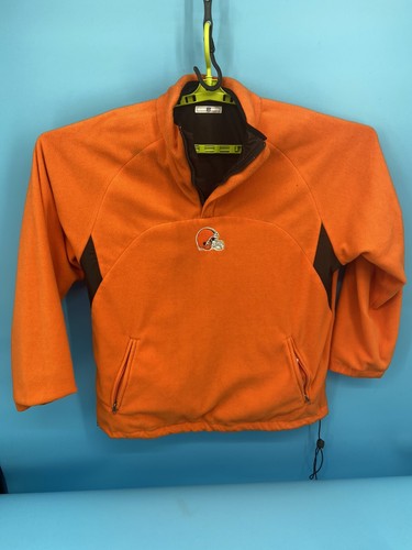 Cleveland Browns Wendejacke Large braun orange Fleecepullover 1/4 Reißverschluss - Bild 2 von 13