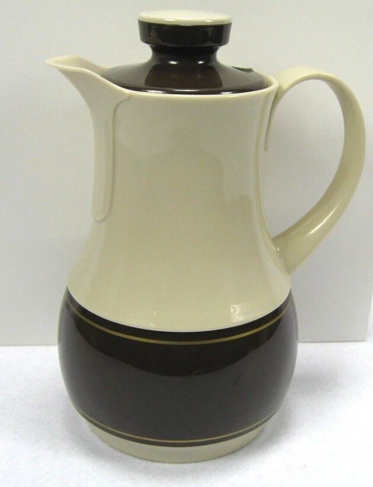 Jarra jarra cafetera Thermos Ingried # 570 hecha en Alemania Occidental marrón beige Foto 4 de 4