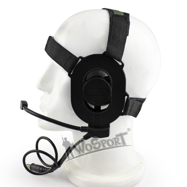 AIRSOFT TOMTAC BOWMAN EVO III 3 HEADSET BOOM MIC BLACK SWAT HELMET RADIO UK Z