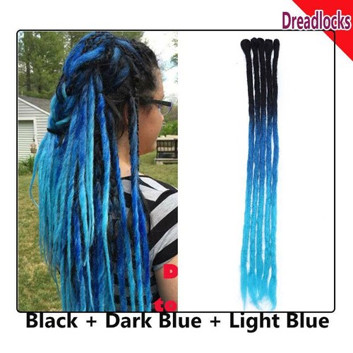 Long Dreadlock Hair Extensions 100% Handmade Faux Locs Twist Braids Thick Dreads - Picture 34 of 51