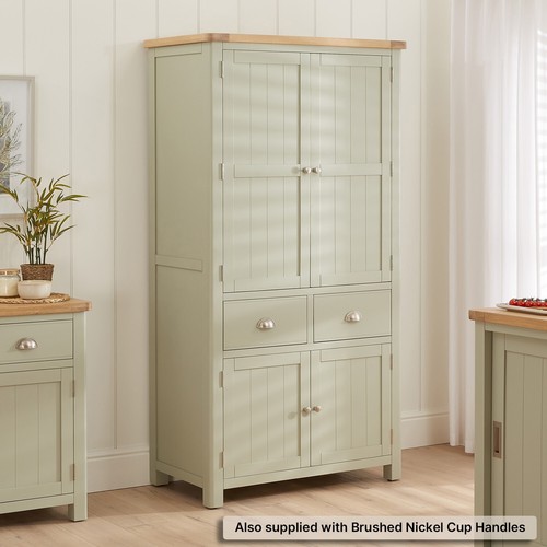 Marbury Sage Green Double Kitchen Larder Cupboard - SLIGHT SECONDS-SAG49-F279 - Picture 5 of 19