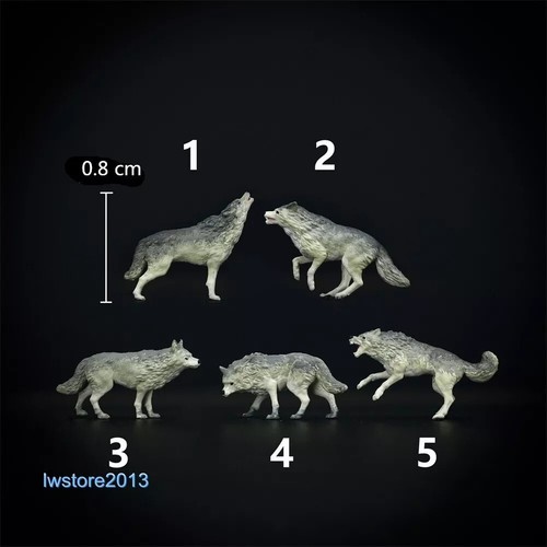 1/87 A052 Grassland Wolf Miniature Scene Prop Car Stereoscopic Model Toy - Picture 2 of 3