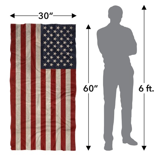 Old American Flag USA 4th of July Beach Towel 30"x60" - Picture 6 of 6