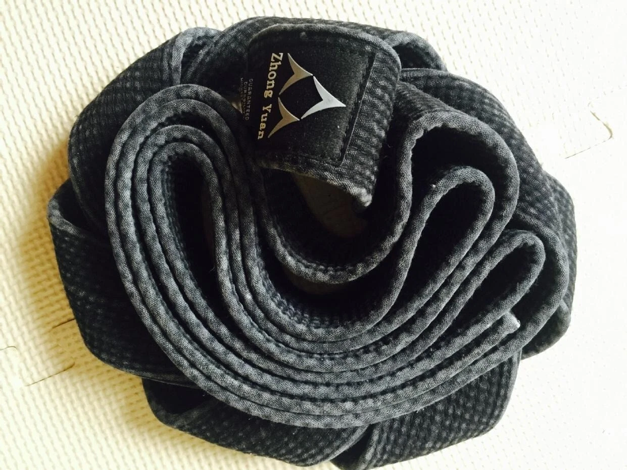 TKD Black Belt Vintage Style Premium Black Belt Width 5cm For Karate - Picture 3 of 8