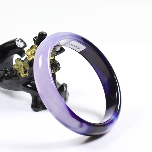 68mm Certified Natural Agate Chalcedony Lavender purple Jade Bangle j7215 - Picture 5 of 13