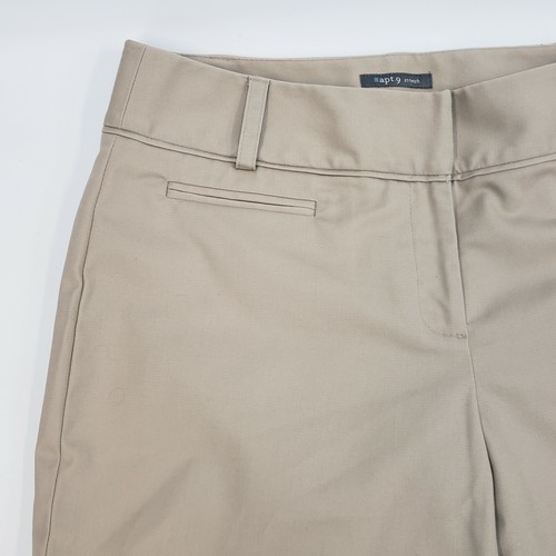 Apt. 9 Maxwell Womens Capri Pants Size 10 Khaki Flat Front Zip Cropped - Picture 3 of 8
