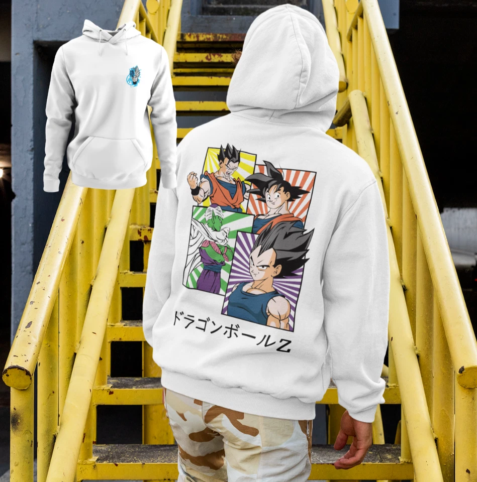 HATTREE Dragon Bal Hoody Son Goku Vegeta Saiyajin DB Rücken Druck Herren Hoodie S-XXXL