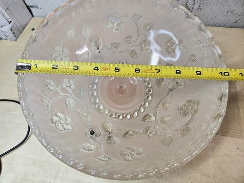 Lámpara de techo colgante de vidrio Art Deco vintage de 3 agujeros pantalla rubor rosa floral 10" - Imagen 6 de 9