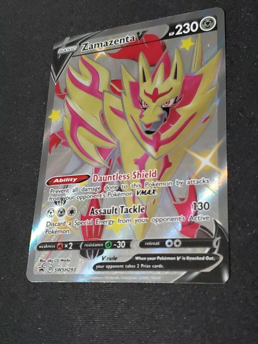 Zamazenta V Shiny Full Art Ultra Rare Foil SWSH293 Pokemon Black Star Promo  NM