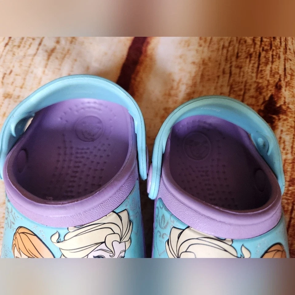 Детские сабо Disney Frozen Crocs Anna Elsa синие фиолетовые без шнуровки - Изображение 3 из 4
