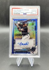 2021 Bowman Chrome Yiddi Cappe 1st Bowman Auto Blue HTA Choice Mojo /150 Marlins
