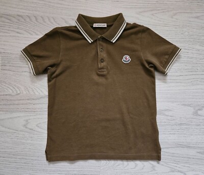 MONCLER Kinder Tape Kurzarm Poloshirt - Alter 8y oliv