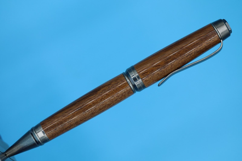 Classic Cigar Ballpoint Twist Pen in Antique Silver & Walnut Parker Style Refill - Picture 3 of 9
