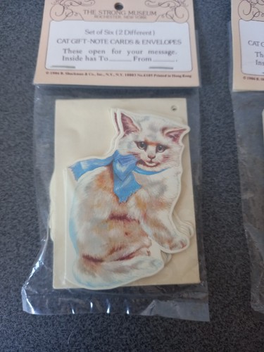 Muy Exclusivo Vintage 1986 the strong museum Lote Folios Gatos Gift Nota Cards - Imagen 5 de 6