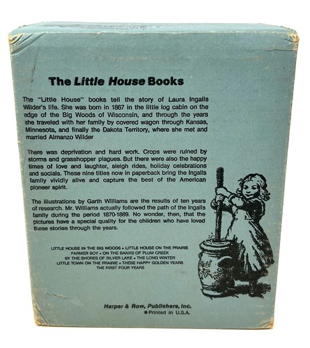 Vintage 1971 The Little House 9 Book Complete Box Set Blue J1-J8 & J31 Wilder - Picture 3 of 12
