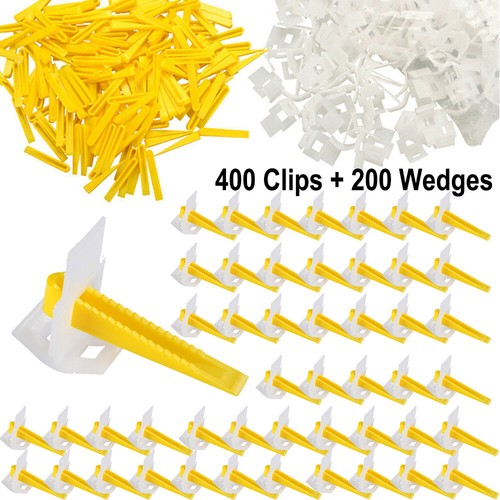 800 Clip + 400 Wedge Tile Leveling System Kit Floor Wall Tile Spacer Tiling Tool - Picture 36 of 40