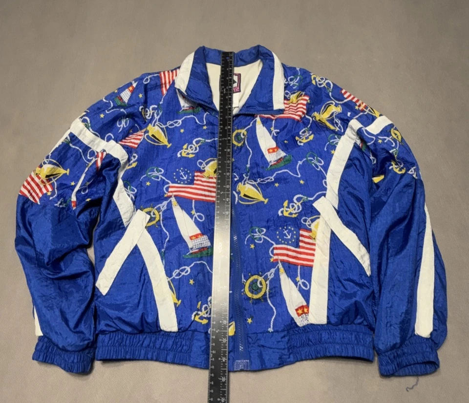 Chaqueta cortavientos náutica vintage años 90 Active Exposure S vela retro Foto 2 de 4