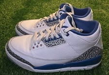 *CLEAN* Nike Air Jordan 3 Wizards US Size 9 CT8532-148 OG III Retro White Blue