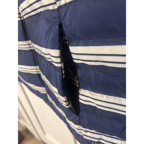 Lands' End Size 2XL Navy Blue White Striped 600 Fill Down Puffer Vest NWT - Picture 9 of 9