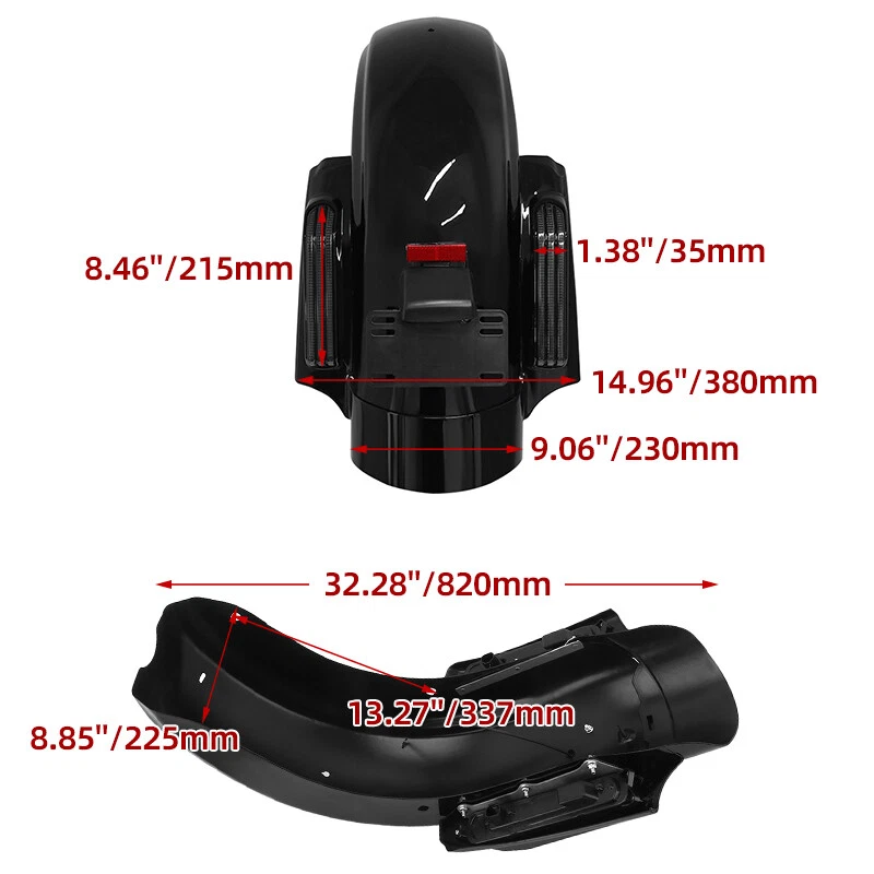 LED Rear Fender System For Harley Touring Street Road Glide 2014-2023 CVO Style Foto 3 de 4