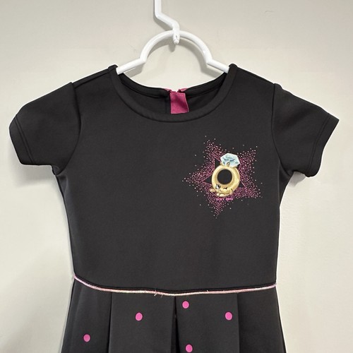 Shopkins Dress Size S 6-6X Roxy Ring Black Pink Gold Hearts Polka Dots Party - Picture 5 of 6