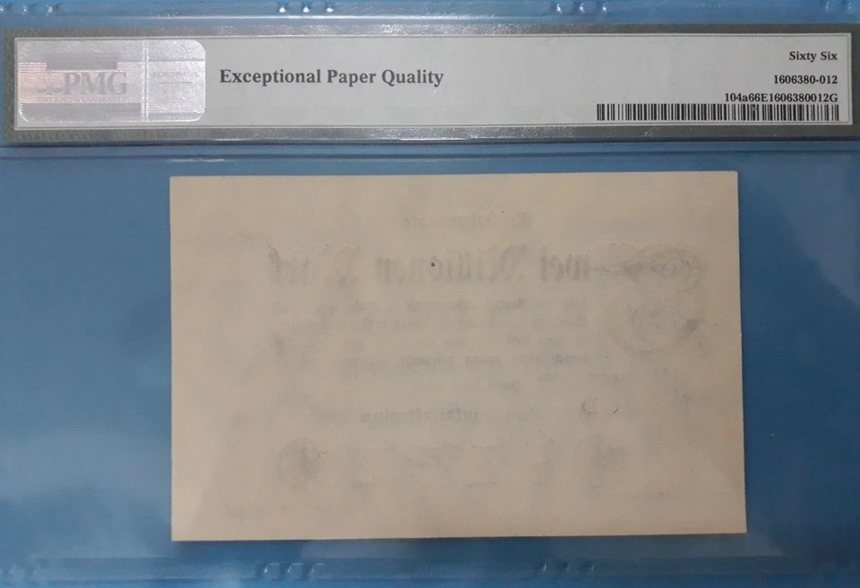 1923 Germany 2 Millionen Mark PMG66 EPQ GEM UNC <P-104a> - Image 2 of 2