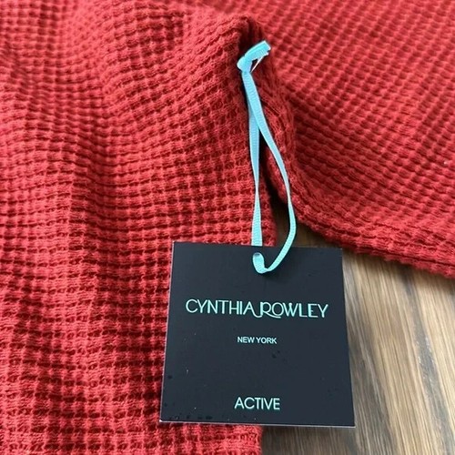 Cynthia Rowley Sweatshirt sz 2X Adjustable Cowl Neck Waffle Knit Top Athleisure - Picture 7 of 14