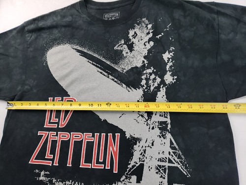 Led Zeppelin - Mens Black Gray Tie Dye Large Blimp Rock Band Shirt - Size XXL - Picture 5 of 6