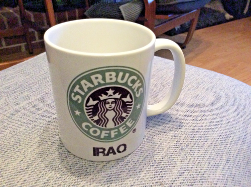 "Rare"? & Vintage 4 in. tall original design Starbucks Coffee mug from Iraq-Mint