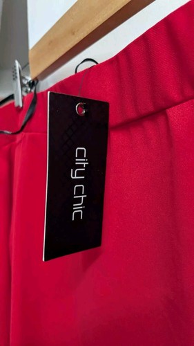 City Chic Blouse Women's Plus Size XS Red Off Shoulder Long Billow Sleeves Party - Picture 6 of 14