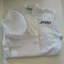 Chef Coat with Hat: Size XS Unisex Halloween Costume white used