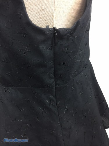 Tiana B Black embroderied eyelet Cotton Sleeveless Dress Size 8 - Picture 7 of 8