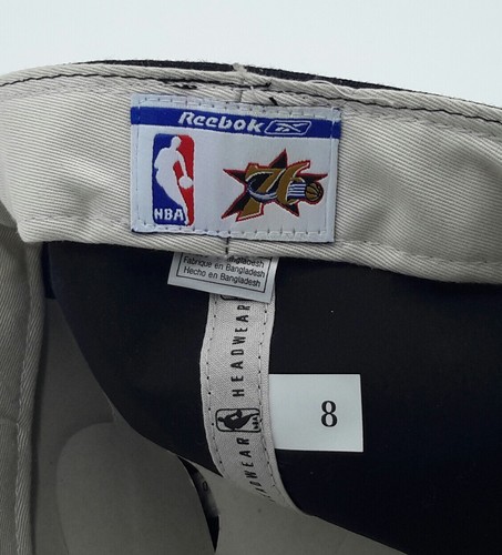 76ers Philadelphia Baseball Trucker Hat New Black With White Pinstripes NBA Head - Picture 7 of 8