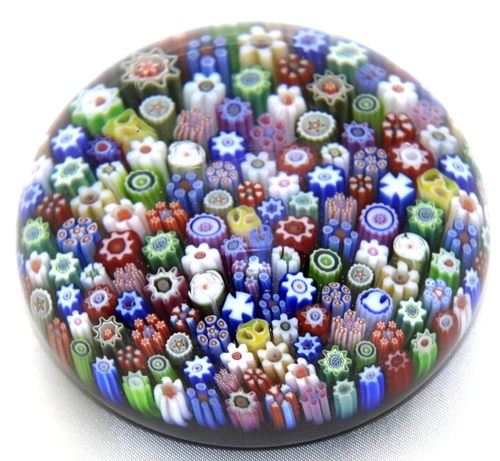 Beautiful PARABELLE Close Pack Multi Color Millefiori Art Glass PAPERWEIGHT - Picture 5 of 7