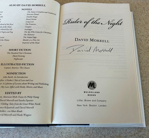 David MORRELL -- Ruler of Night (Mystery) -- 2016 SIGNED 1st Edition Hardcover - Picture 2 of 2
