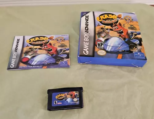 Crash Bandicoot Nitro Kart (GBA) w/box, manual (non working game cartridge- READ