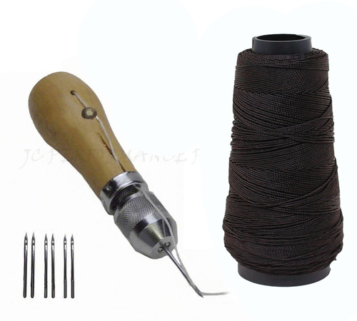 JCP Leather Canvas Tent Sewing Awl Quick Stitch Repair Tool Heavy Duty Thread US - Picture 18 of 25