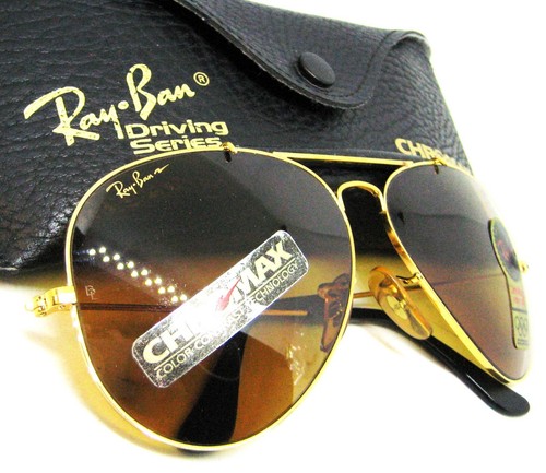 Ray-Ban USA Vintage NOS 90s B&L Aviator Chromax Driving Ss W1665 New Sunglasses - Picture 15 of 16