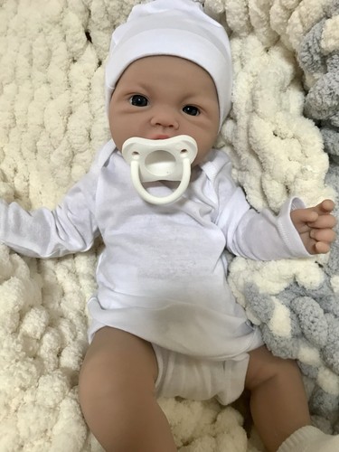 18” Full Body Silicone Reborn Baby Boy Open Mouth Pacifier Floppy 5 lbs Doll - Picture 2 of 15