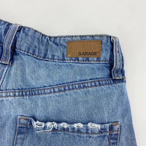 Garage Denim Shorts Women's Juniors Size 1 Blue Distressed High Rise Mom Cotton - Picture 13 of 13