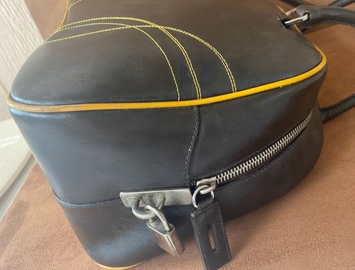 Vintage PRADA Leather Bowling purse toteHandbag women's accessories purse bag - Picture 16 of 24