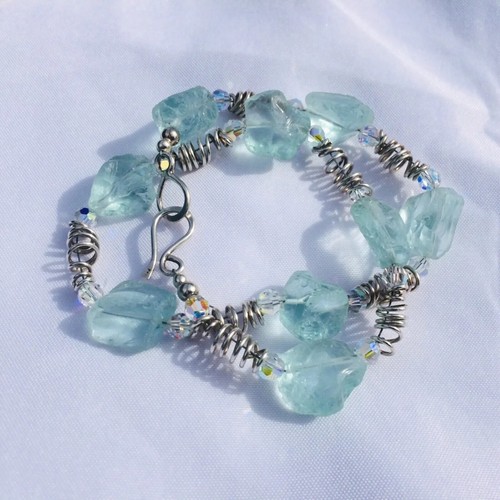 Unique Chunky Raw Prasiolite Nugget Crystal Sterling Silver Necklace 52.8 Grams - Picture 5 of 11