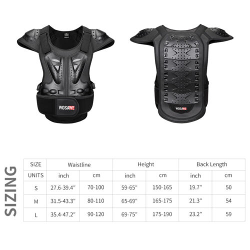 WOSAWE Armored Motorcycle Vest Chest Protector Jacket Ski Snowboard Racing Gear - Picture 21 of 23