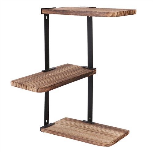 3 Tier Ledge Corner Shelf Modern Floating Wall Shelves Storage Display Shelving - Picture 10 of 12