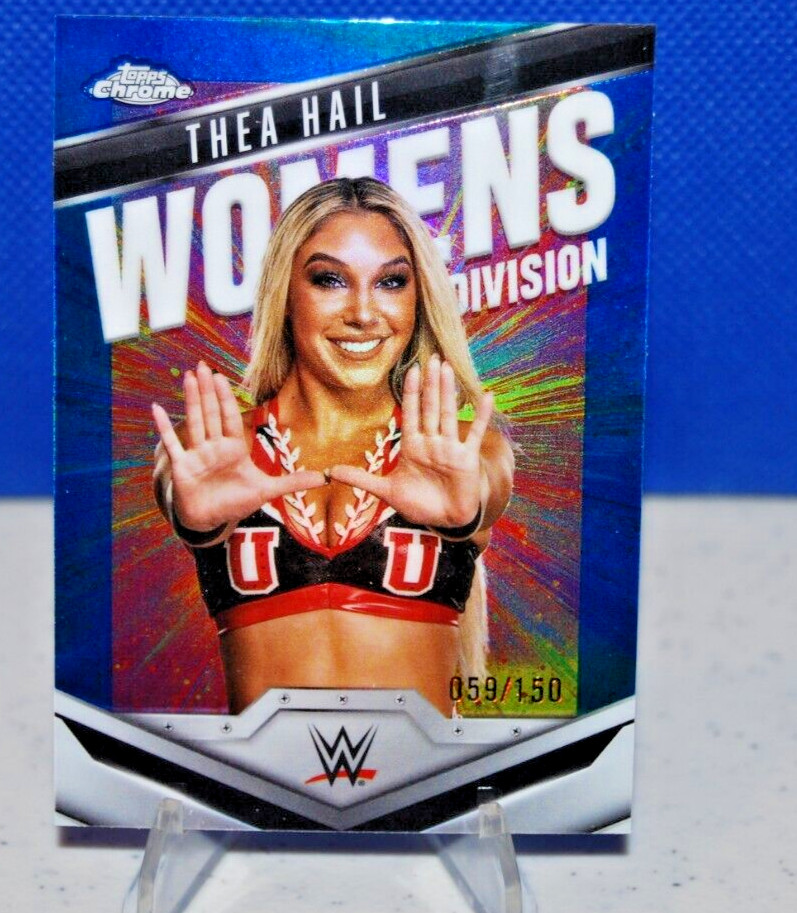 2025 Topps Chrome WWE Thea Hail Blue Women's Division 59/150 #WD-THE
