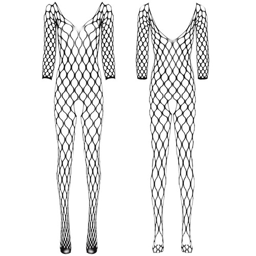 Tiaobug Damen Wetlook Leder Catsuit Bodysuit mit Reißverschluss Overalls Dessous - Bild 43 von 54